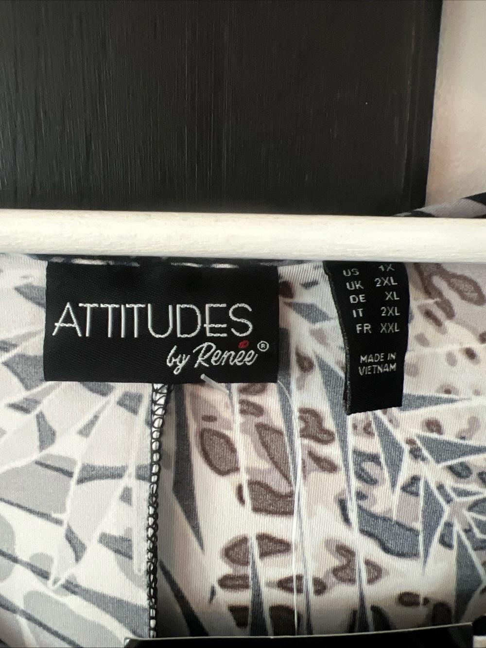 Attitudes by Renee Black, White & Cream Tropical Leaf Maxi Dress - Picture 3 of 4
